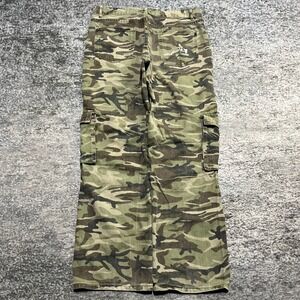 Vintage Y2K Camo Cargo Pants Size Large (34x32) Camouflage Utility Skater